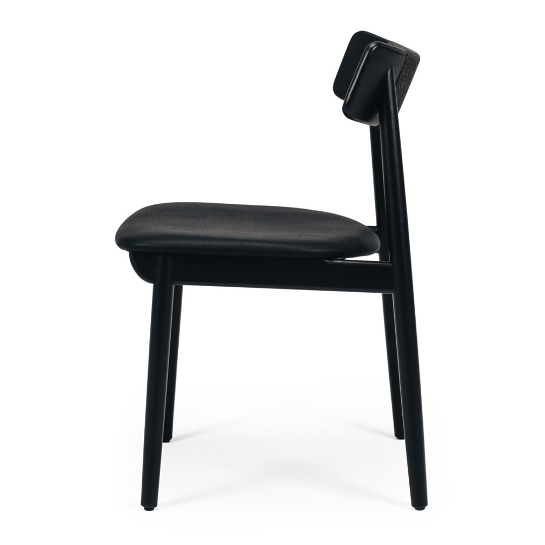 Niles Dining Chair Black Oak PU image 2